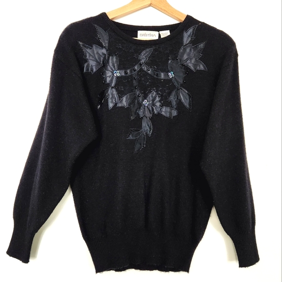 Vintage Cristina Black Sweater Size S - Picture 7 of 10